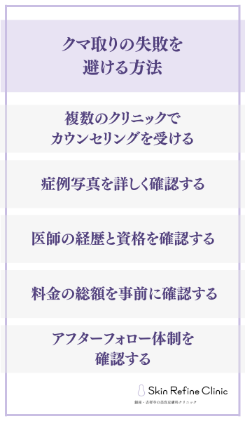 クマ取りの失敗を避ける方法