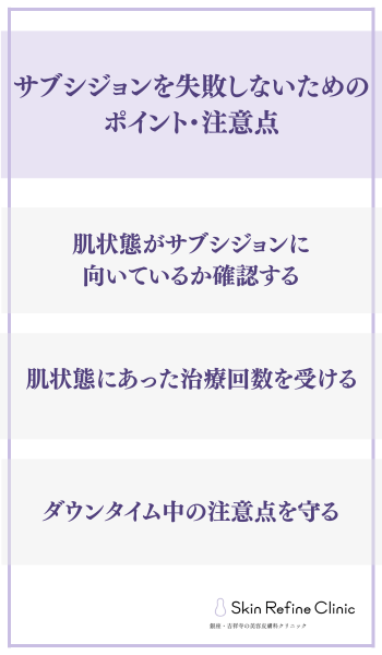 サブシジョンを失敗しないためのポイント・注意点