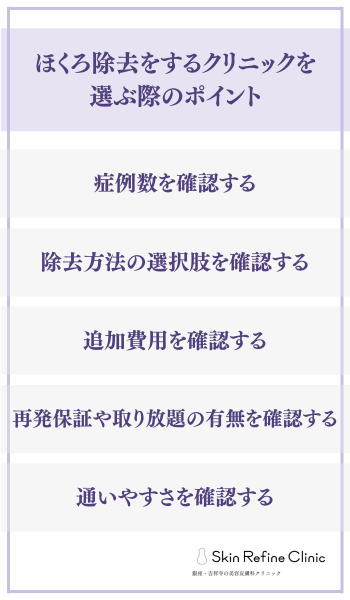 ほくろ除去をするクリニックを選ぶ際のポイント