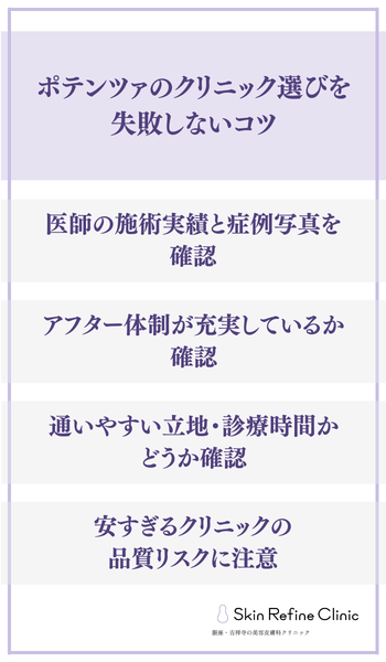 ポテンツァのクリニック選びを失敗しないコツ