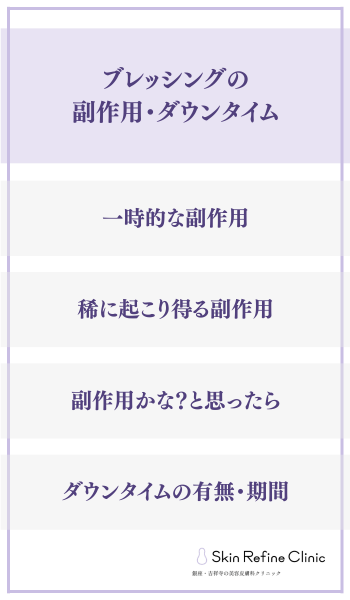 ブレッシングの副作用とダウンタイム