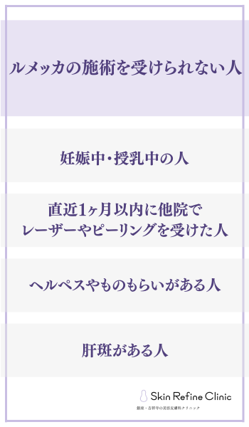 ルメッカの施術を受けられない人