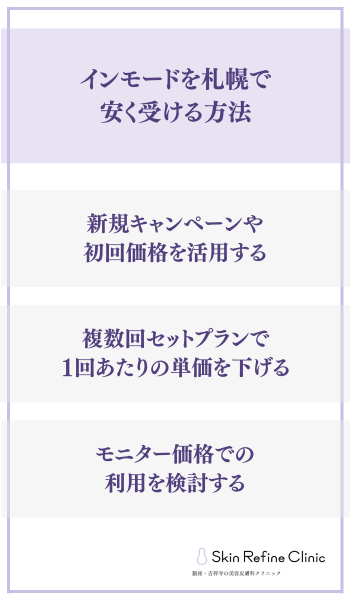 インモードを札幌で安く受ける方法