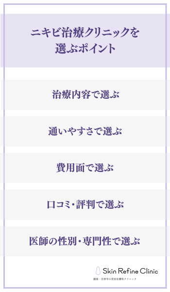 大阪でニキビ治療クリニックを選ぶポイント