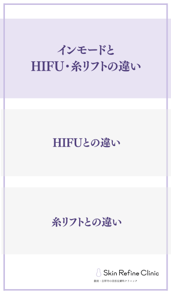インモードとHIFU・糸リフトの違い