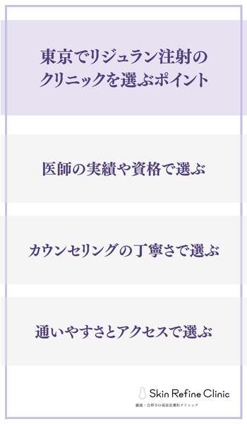 東京でリジュラン注射のクリニックを選ぶポイント
