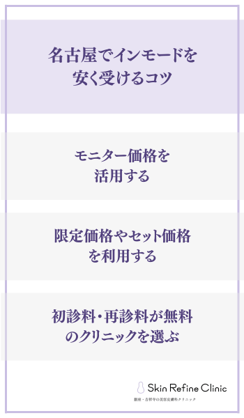 名古屋でインモードを安く受けるコツ