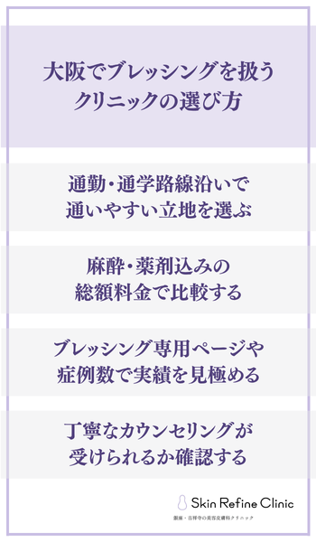 大阪でブレッシングを扱うクリニックの選び方