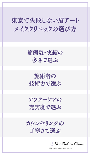 東京で失敗しない眉アートメイククリニックの選び方