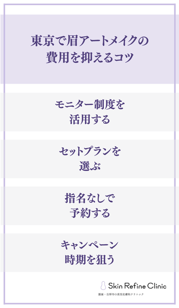 東京で眉アートメイクの費用を抑えるコツ