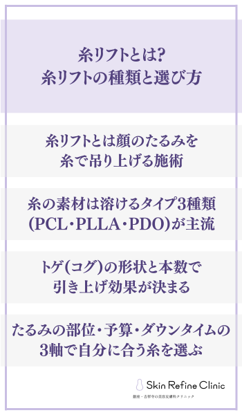 糸リフトとは?糸リフトの種類と選び方