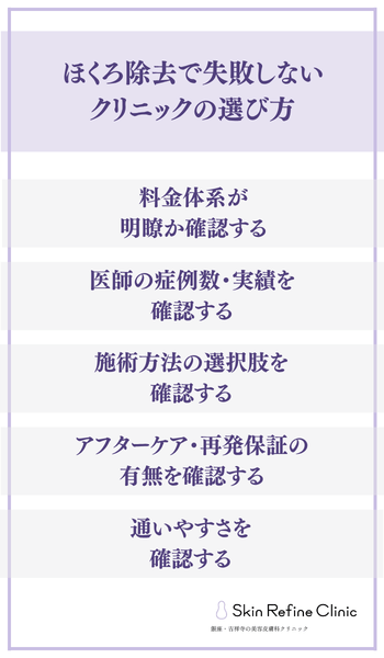 ほくろ除去で失敗しないクリニックの選び方