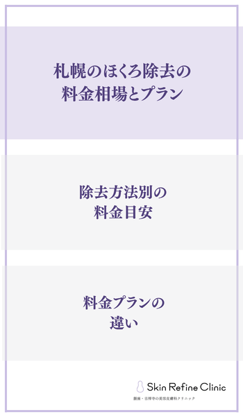 札幌のほくろ除去の料金相場とプラン