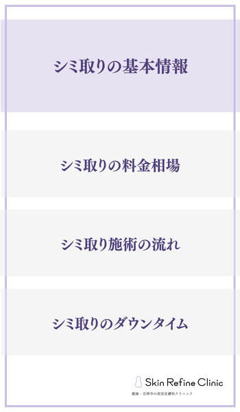 シミ取りの基本情報