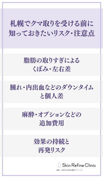 札幌でクマ取りを受ける前に知っておきたいリスク・注意点