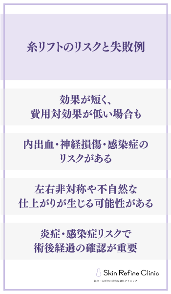 糸リフトのリスクと失敗例