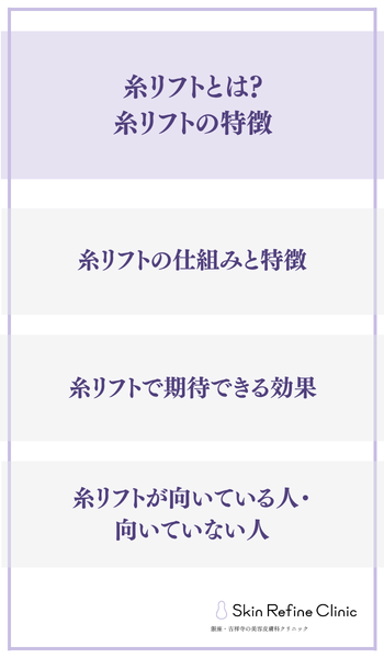 糸リフトとは？糸リフトの特徴