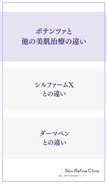 ポテンツァと他の美肌治療の違い