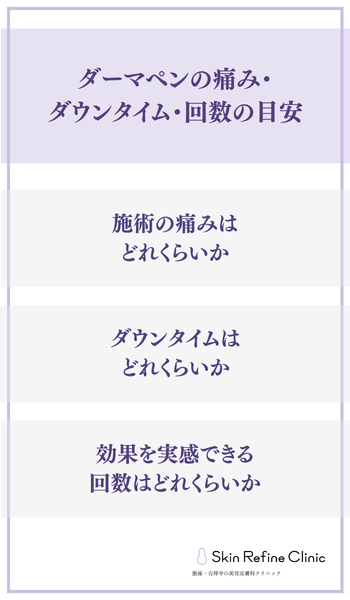 ダーマペンの痛み・ダウンタイム・回数の目安