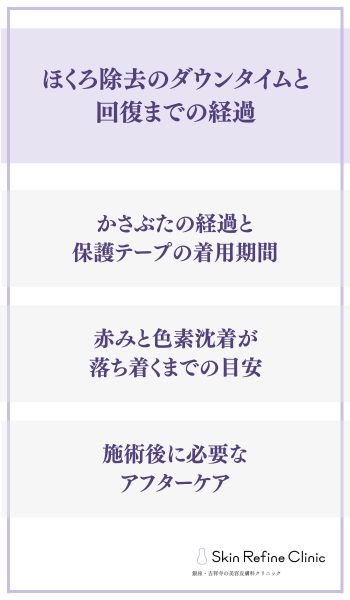 ほくろ除去のダウンタイムと回復までの経過