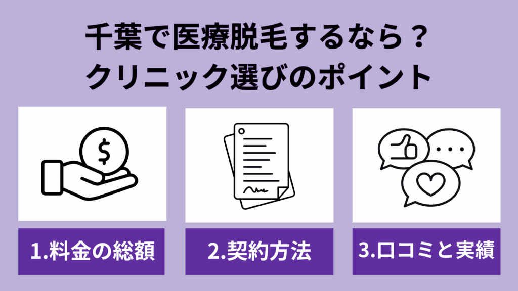 千葉の医療脱毛クリニックの選び方