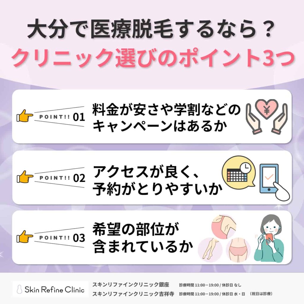 広島の医療脱毛クリニックの選び方